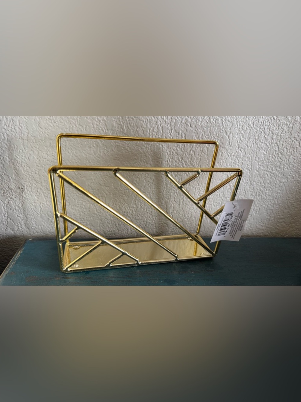 NWT Gold Geometric Metal Desk Organizer Desktop
